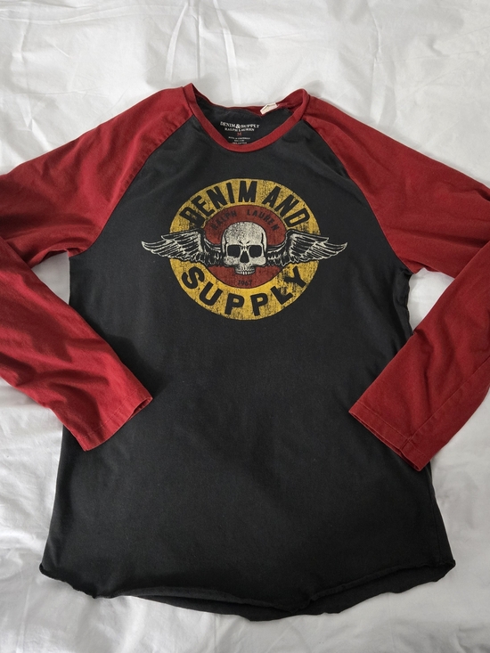 Ralph Lauren Other - Ralph Lauren Black Body with Red Raglan Sleeves Graphic Long-Sleeve Tee